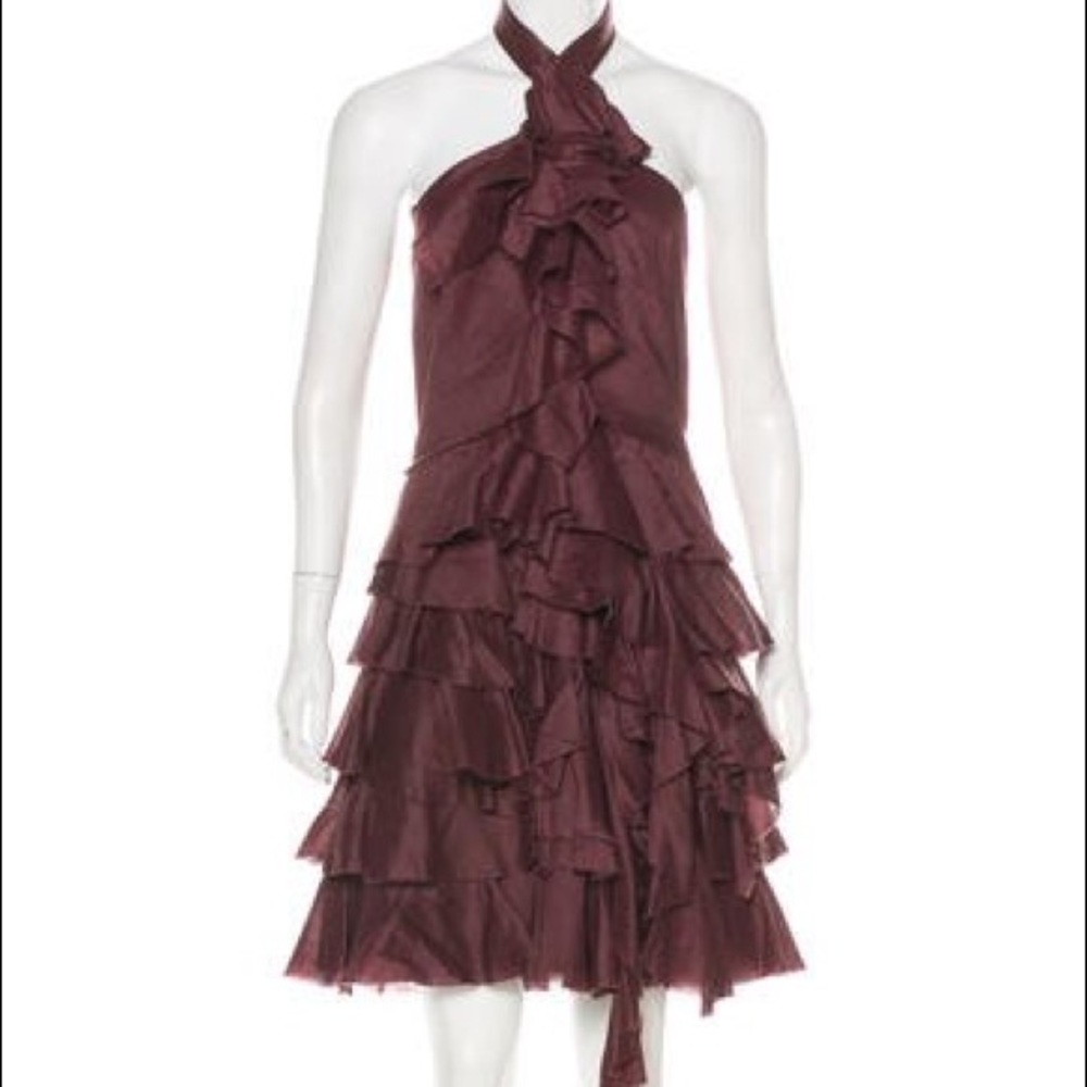 NWT Robert Rodriguez halter ruffle dress